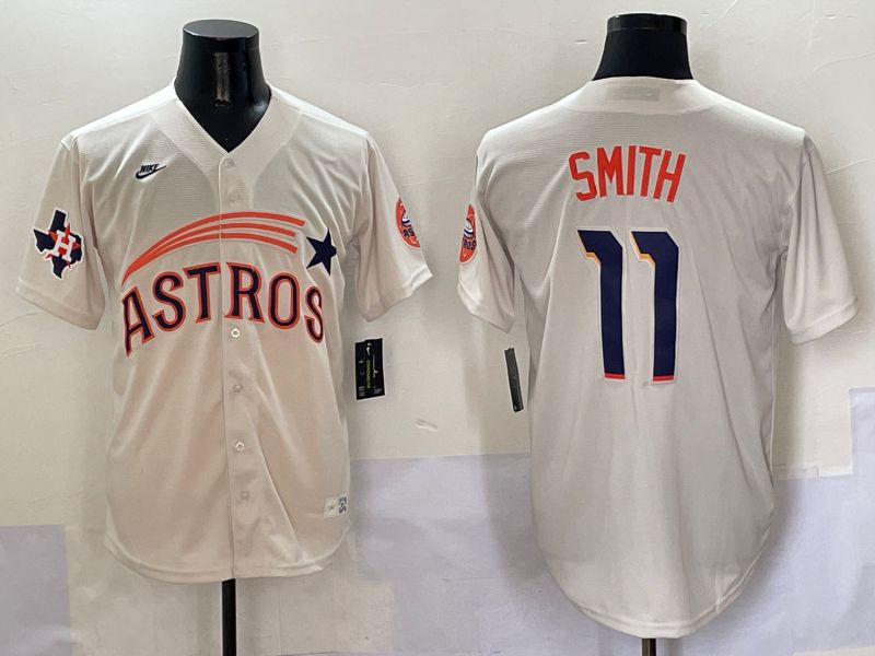 Men Houston Astros #11 Smith Cream Five generations Joint Name 2025 Nike MLB Jersey style 8